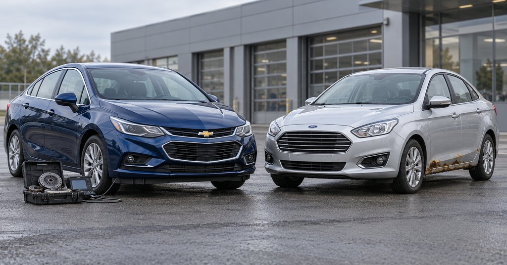 Chevrolet Cruze vs Ford Escort: робот Cruze или ржавые пороги Escort