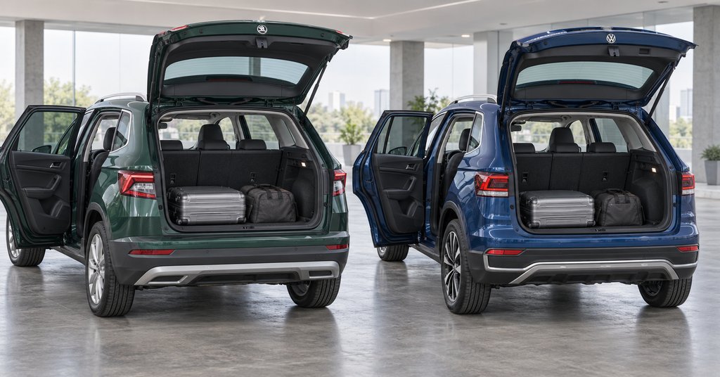 Skoda Karoq vs VW Tharu: где больше багажник и места сзади