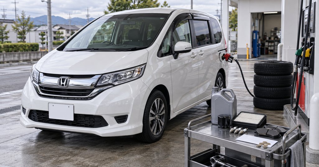 Цена 100 000 км на Honda Freed из Японии: топливо, налог, масло, резина и расходники