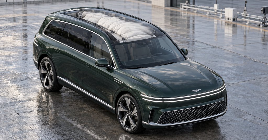 Genesis GV90: подушка в крыше раскрывается за 0,08 с